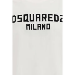 Бяла памучна тениска Dsquared²