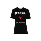 Черна памучна тениска Moschino
