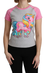 Moschino сива и розова памучна тениска My Little Pony Top