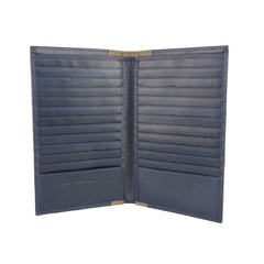 Мъжки портфейл Cavalli Class в син цвят от кожа