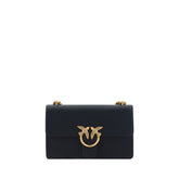 Чанта за през рамо Bos Taurus от черна телешка кожа PINKO