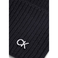 Черна вълнена шапка Calvin Klein