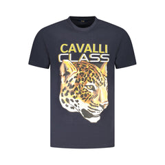 Мъжка тениска Cavalli Class синя памучна