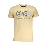 Памучна тениска Cavalli Class Beige