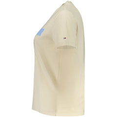 Дамска тениска Tommy Hilfiger бежова памучна