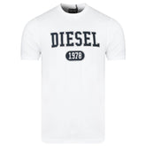 Бяла памучна тениска Diesel