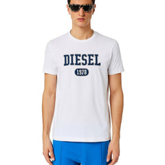 Бяла памучна тениска Diesel