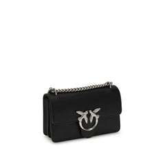 Чанта за през рамо Bos Taurus от черна телешка кожа PINKO