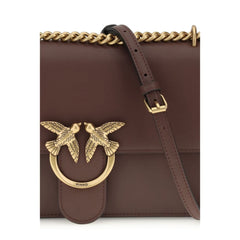 Чанта за през рамо Bos Taurus от кафява телешка кожа PINKO