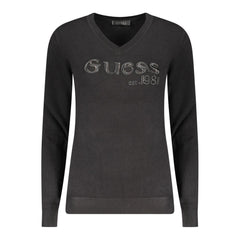 Дамски пуловер Guess Jeans черен вискозен