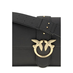 Чанта за през рамо Bos Taurus от черна телешка кожа PINKO