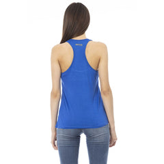 Just Cavalli Blue Viscose Tank Top