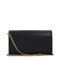 PINKO Black Leather Clutch Bag