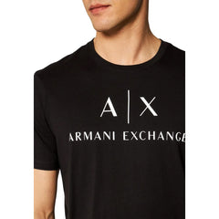 Черни памучна тениска Armani Exchange
