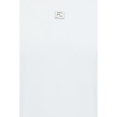 Бяла памучна тениска Fendi