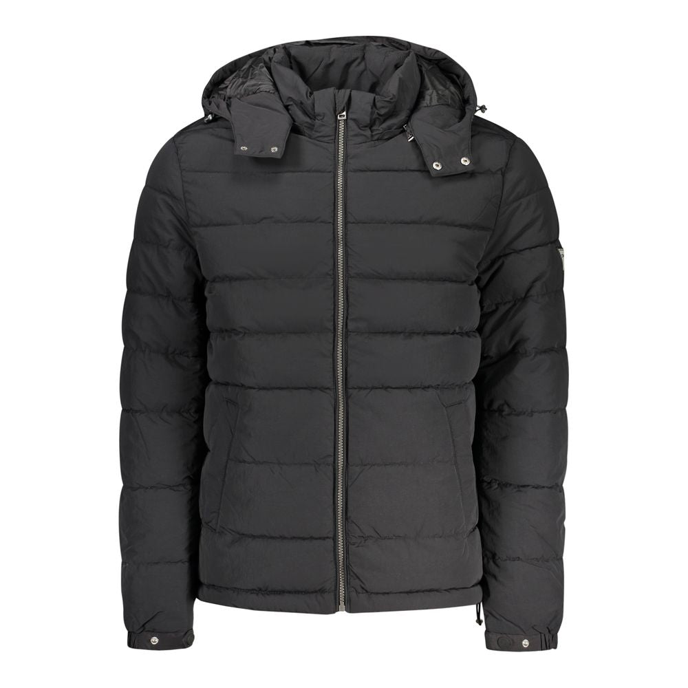 Мъжко яке от черен полиамид Guess 