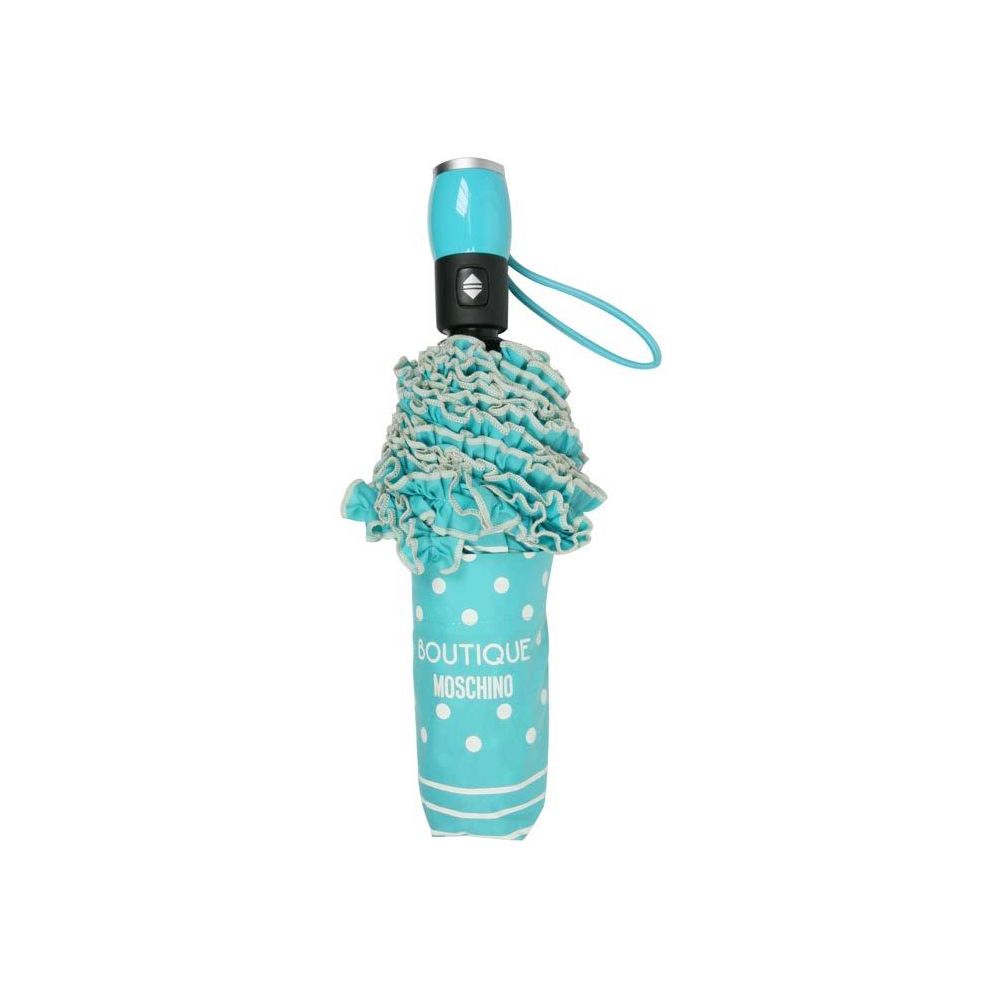 Бутиков дамски чадър Moschino от син полиестер