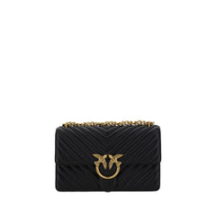 Чанта за през рамо Bos Taurus от черна телешка кожа PINKO