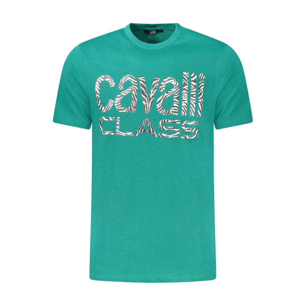 Памучна тениска Cavalli Class Green