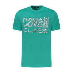 Памучна тениска Cavalli Class Green