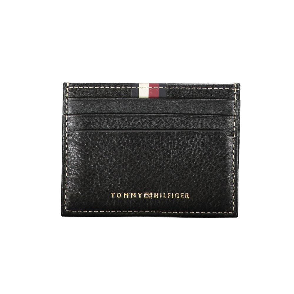 Мъжки черен кожен портфейл Tommy Hilfiger