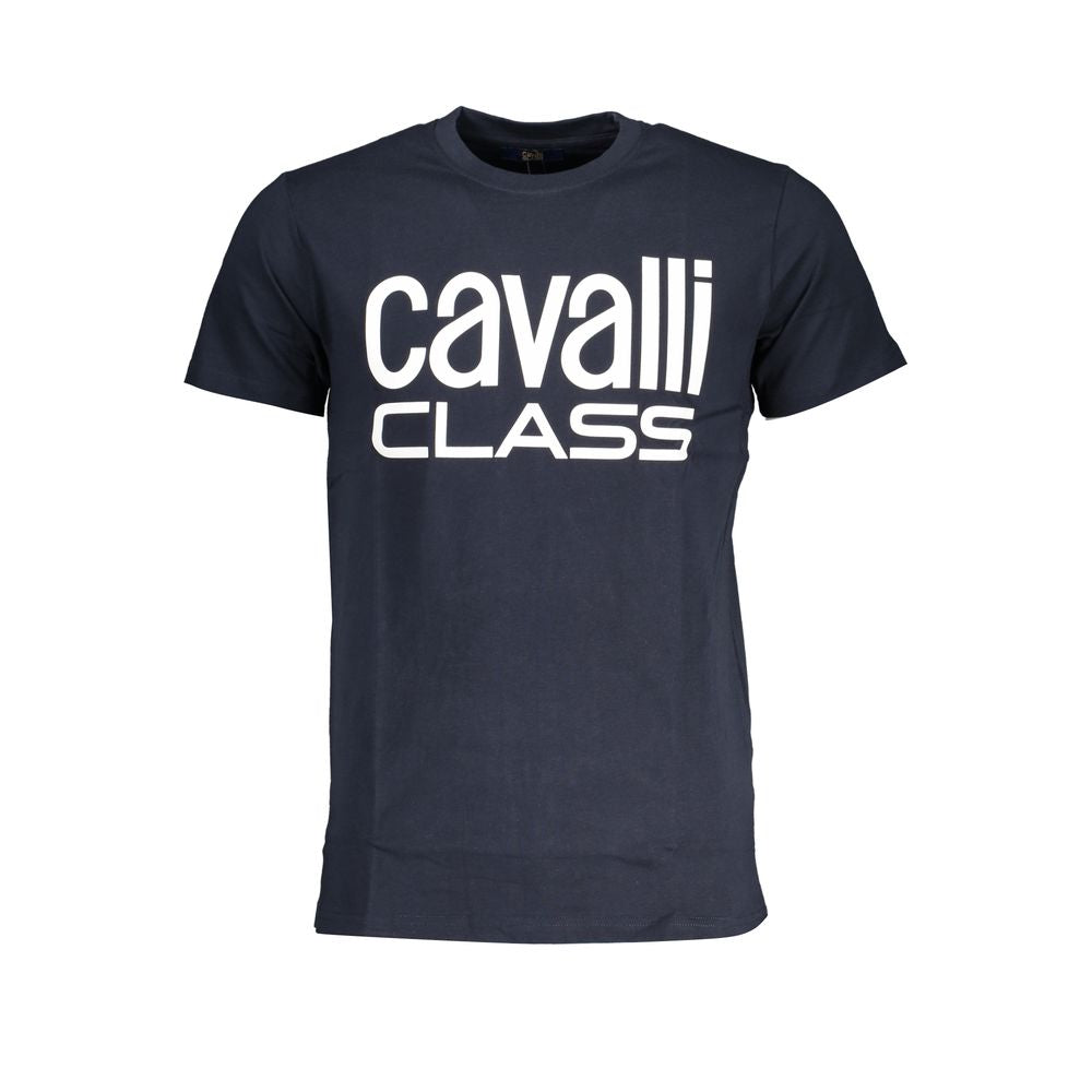 Памучна тениска Cavalli Class синя