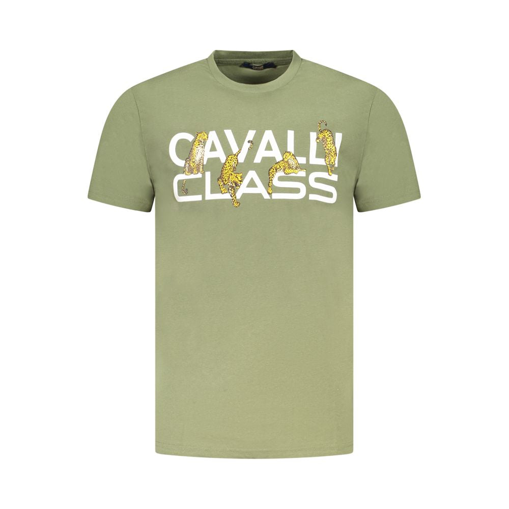 Мъжка тениска Cavalli Class Green Pamuk