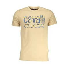 Памучна тениска Cavalli Class Beige