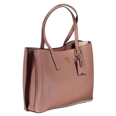 Розова полиетиленова чанта Guess Jeans