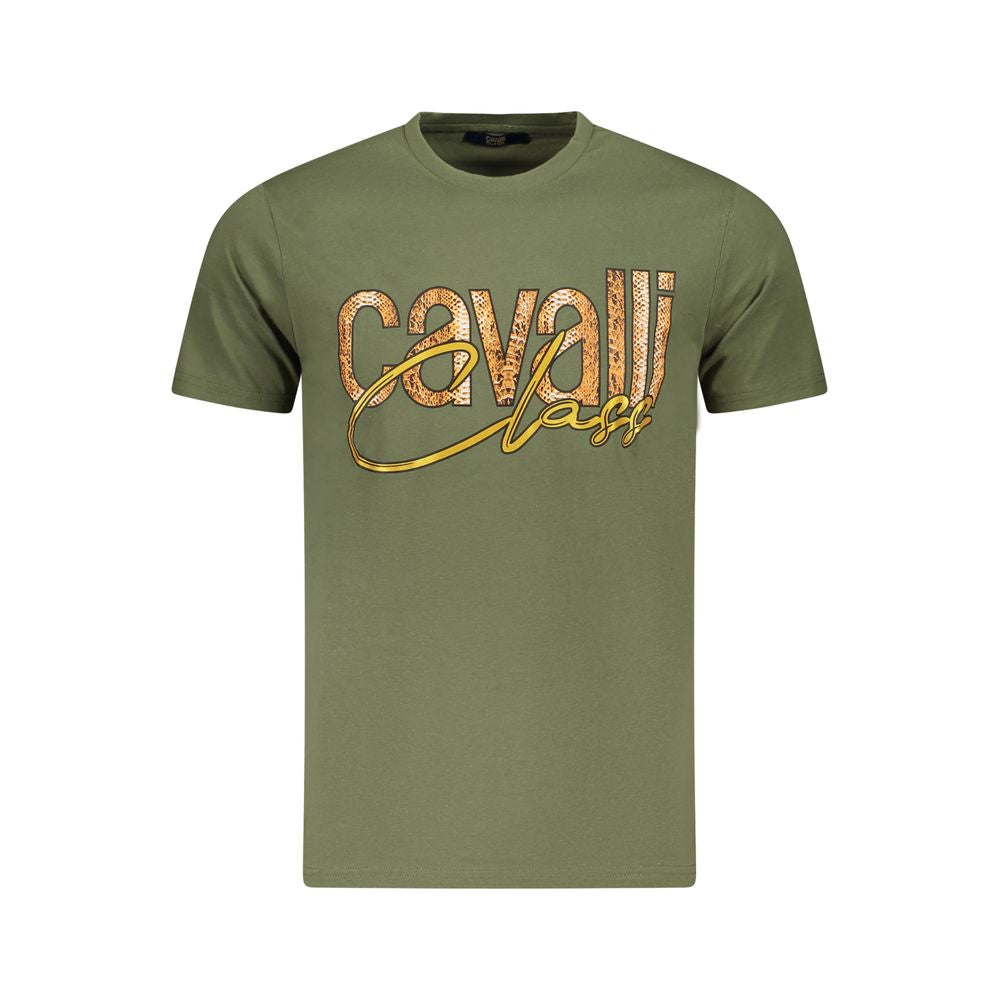 Мъжка тениска Cavalli Class Green Pamuk