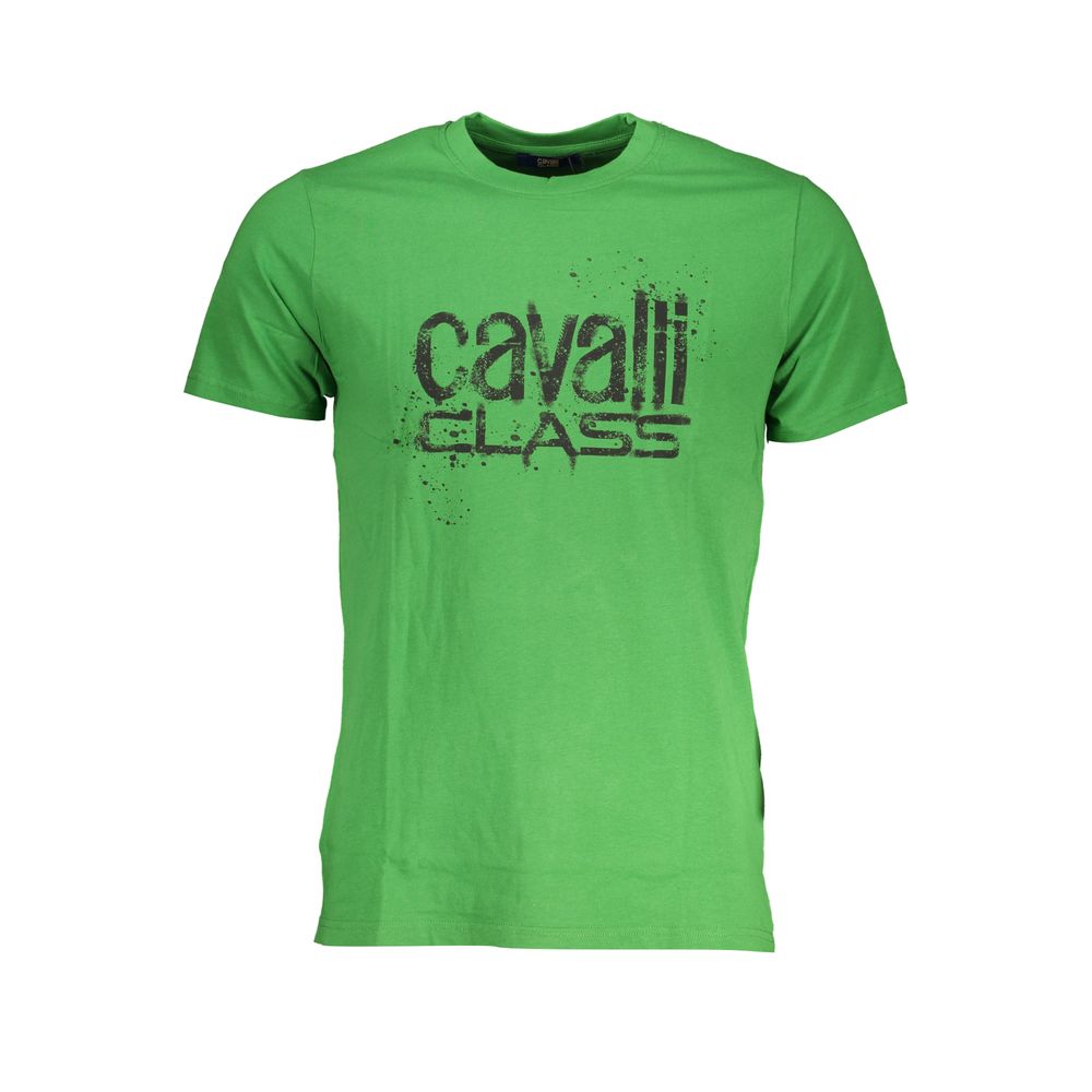 Памучна тениска Cavalli Class Green