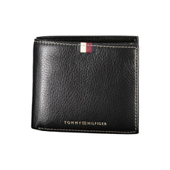 Мъжки черен кожен портфейл Tommy Hilfiger