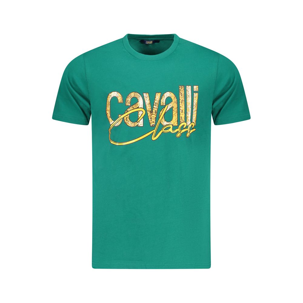 Мъжка тениска Cavalli Class Green Pamuk