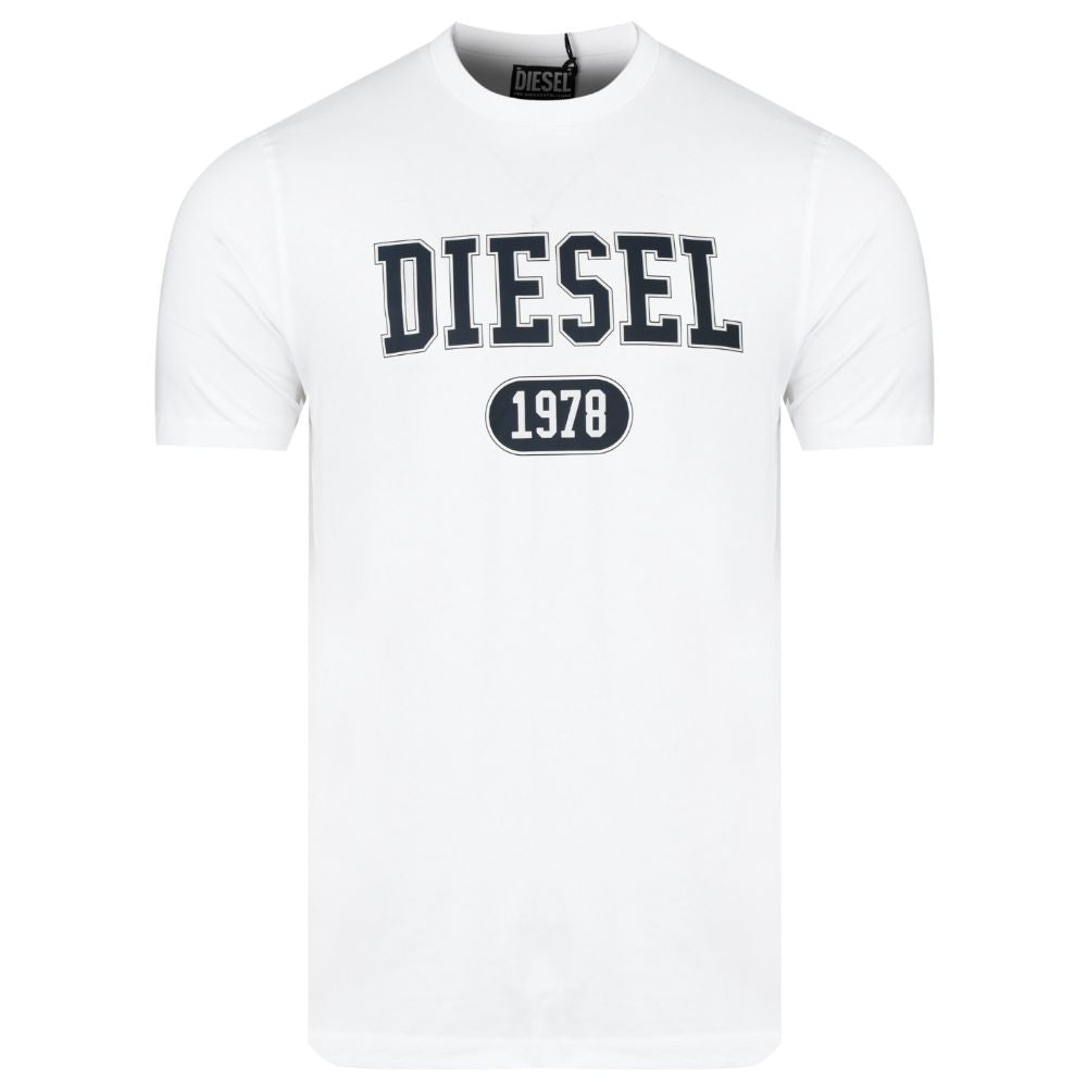 Бяла памучна тениска Diesel