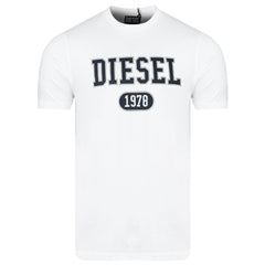 Бяла памучна тениска Diesel