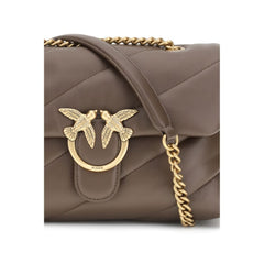 Чанта за през рамо Bos Taurus от кафява телешка кожа PINKO