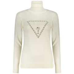 Дамски пуловер Guess Jeans от бяла вискоза