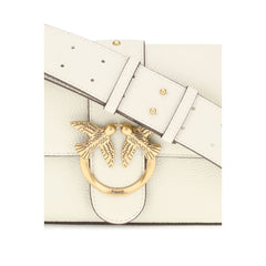 Чанта за през рамо Bos Taurus от бяла телешка кожа PINKO