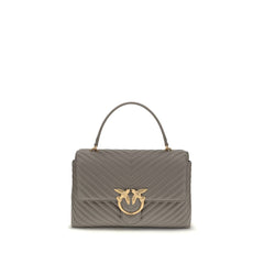 Чанта от сива телешка кожа PINKO Bos Taurus