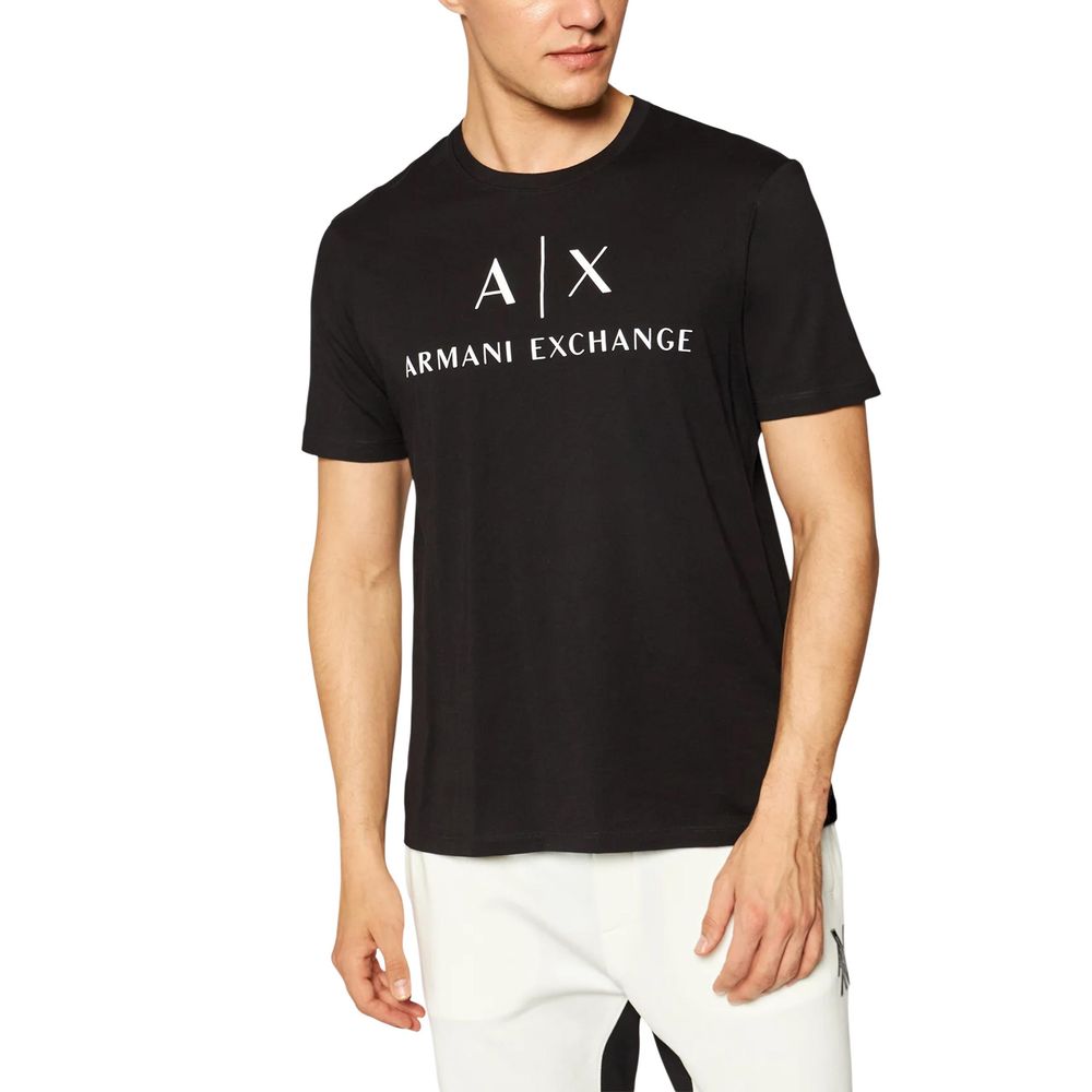 Черни памучна тениска Armani Exchange
