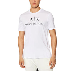 Бяло памучно тениска Armani Exchange