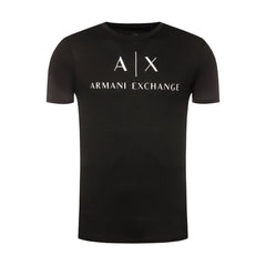 Черни памучна тениска Armani Exchange