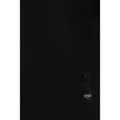 Черна памучна тениска Fendi 