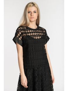 KARL EMBROIDERED MESH TOP