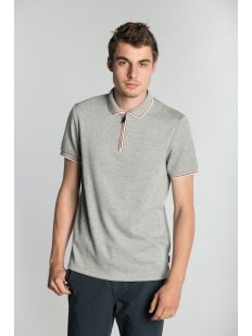 SS TEXTURED POLO WITH ZIP NECK