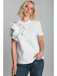 RELAXED COTTON TEE WITH FRILL