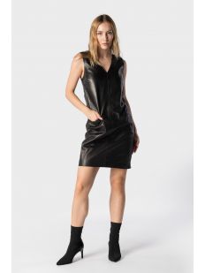 Leather V Neck Dress