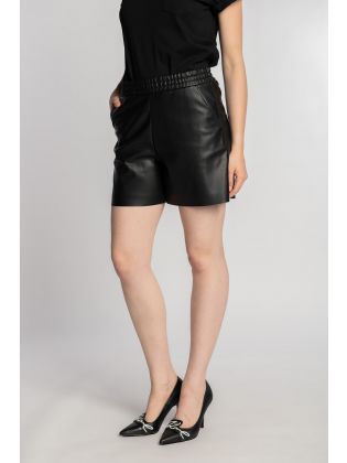 Perforated Faux Leather Shorts