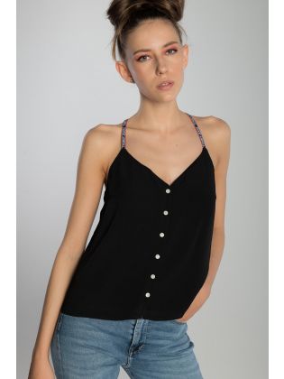 TOMMY JEANS CAMI TOP BUTTON THRU