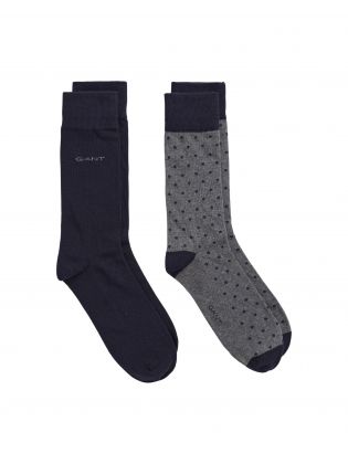 Solid And Dot Socks 2 Pack